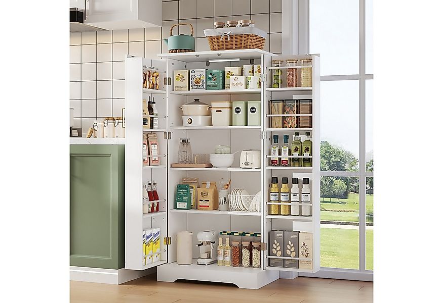 OKWISH Sideboard Modernes Küchenschrank (mit LED-Sensorleuchte, höhenverste günstig online kaufen