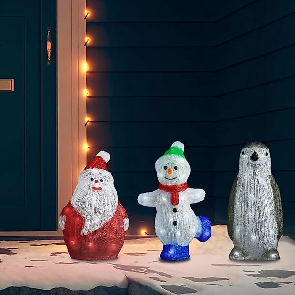 3-tlg. Led Weihnachtsfiguren-set Acryl Für Drinnen Und Draußen günstig online kaufen