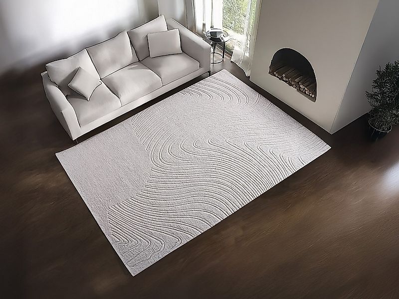 Relief-Teppich mit abstraktem Muster - 100 % Wolle - handgetuftet - 200 x 2 günstig online kaufen