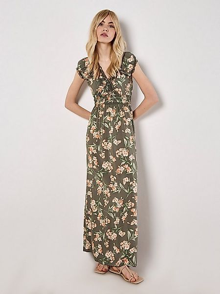 Apricot Maxikleid Flowing Jasmine Kleid mit Smokdetails günstig online kaufen