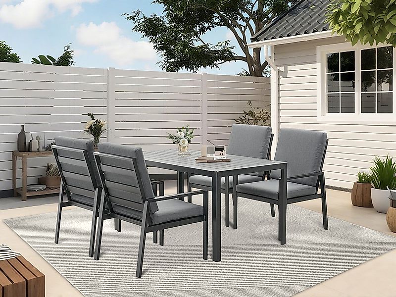 MeXo Gartenlounge-Set Gartenmöbel Set Aluminium, (5-tlg., mit Polywood Tisc günstig online kaufen