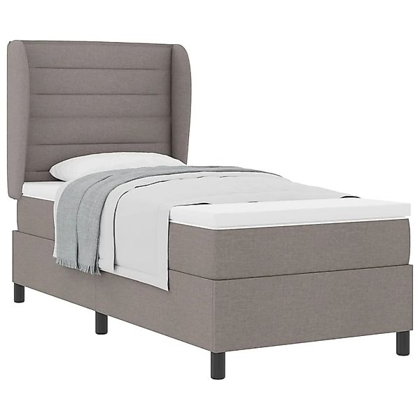 vidaXL Boxspringbett mit Matratze mit Kopfteil Taupe 80 x 200 cm Stoff 3340 günstig online kaufen
