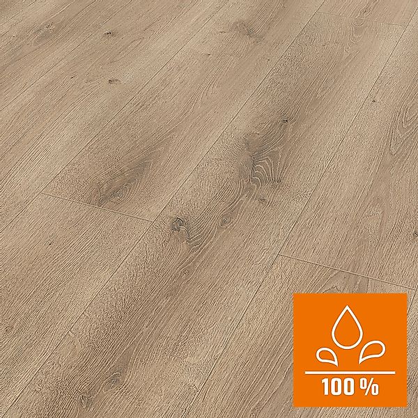 Classen Laminat 8 mm Wasserfest Oak Light Graubraun günstig online kaufen