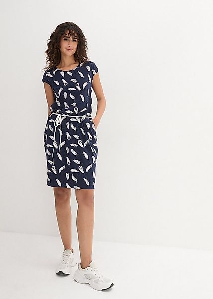 bonprix Shirtkleid mit elastischen Bündchen in der Taille, Loose Fit, mit K günstig online kaufen