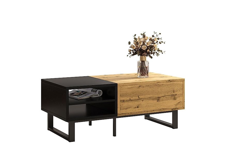 MODFU Couchtisch Wohnzimmertisch (mit Farbblockstruktur, 1-St., 100*50*40cm günstig online kaufen