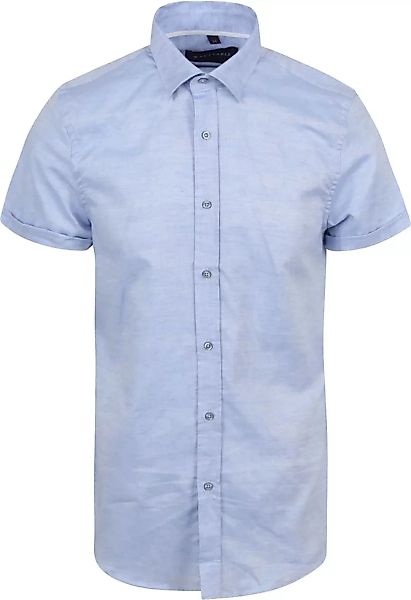 Suitable Short Sleeve Hemd Leinen Hellblau - Größe L günstig online kaufen
