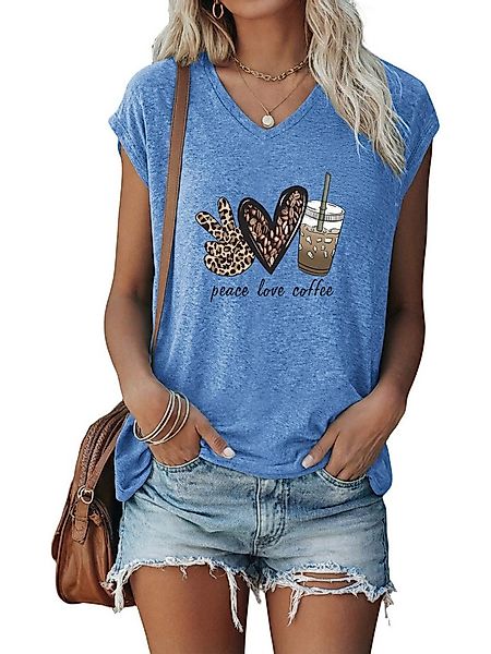 PYLIKE Tanktop Bequemes Shirt Damen Ärmellos Sommer Basic-Shirt mit Print B günstig online kaufen