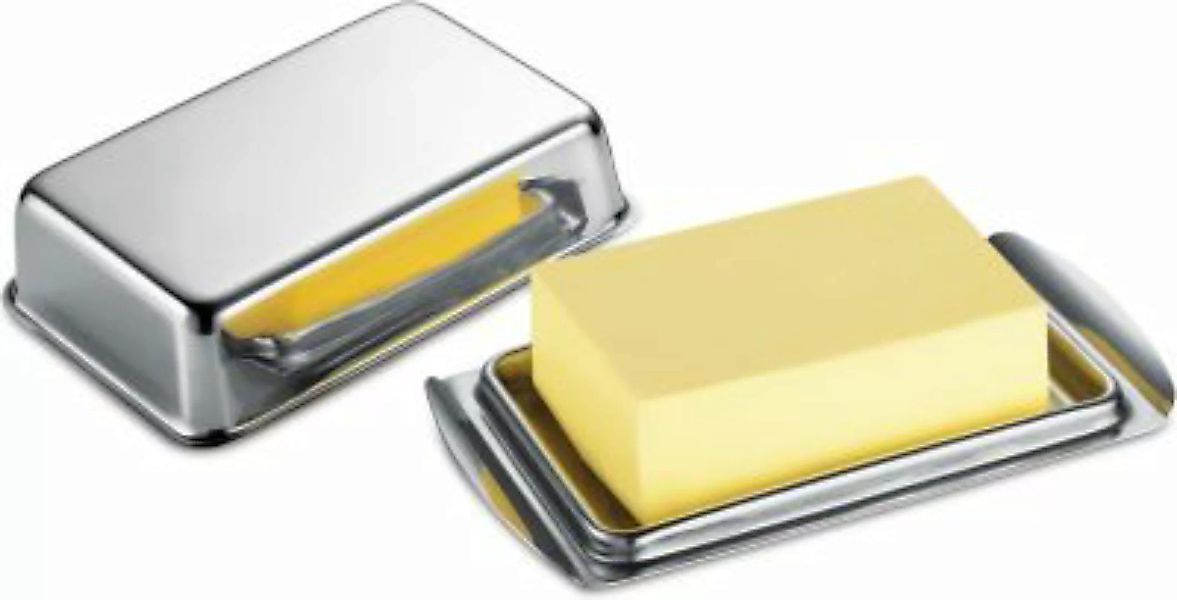 Neuetischkultur Butterdose 16 cm Edelstahl silber günstig online kaufen