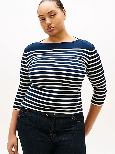 Tommy Hilfiger Curve T-Shirt "CRV SLIM CODY BOAT-NK 3/4SLV" in Großen Größe günstig online kaufen