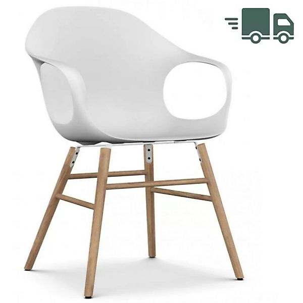 Kristalia ELEPHANT Stuhl mit Holzgestell Eiche Sitzschale weiß günstig online kaufen