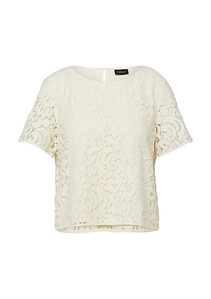 s.Oliver Kurzarmbluse Bluse Kurzärmelige Spitzenbluse mit floralem Muster günstig online kaufen