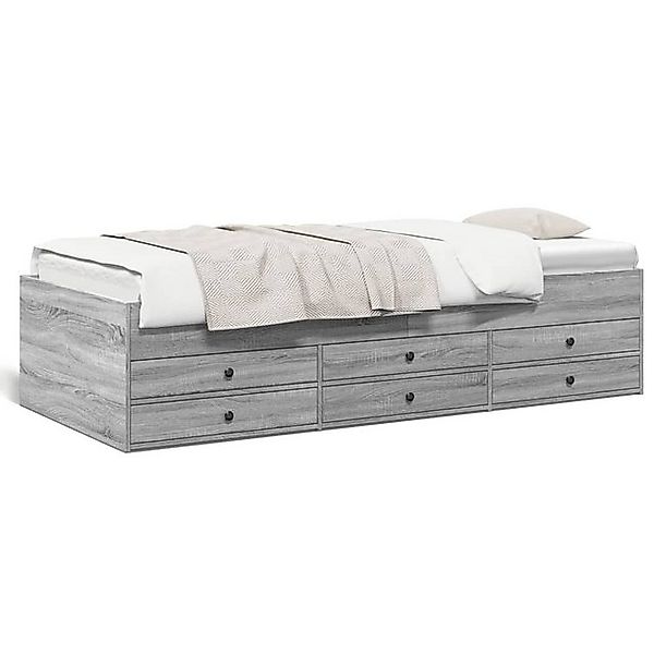 vidaXL Bett, Tagesbett mit Schubladen Grau Sonoma 90x190 cm Holzwerkstoff günstig online kaufen