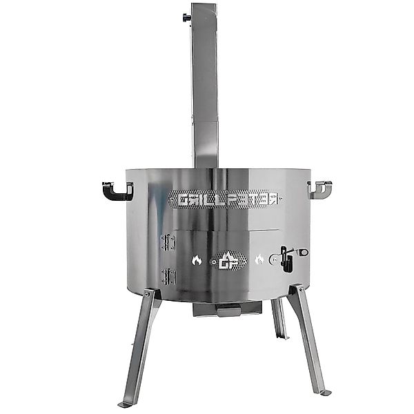 Grillpeter Utschak Timur Ø50 cm Edelstahl 2mm mit Rauchrohr Feuerofen günstig online kaufen