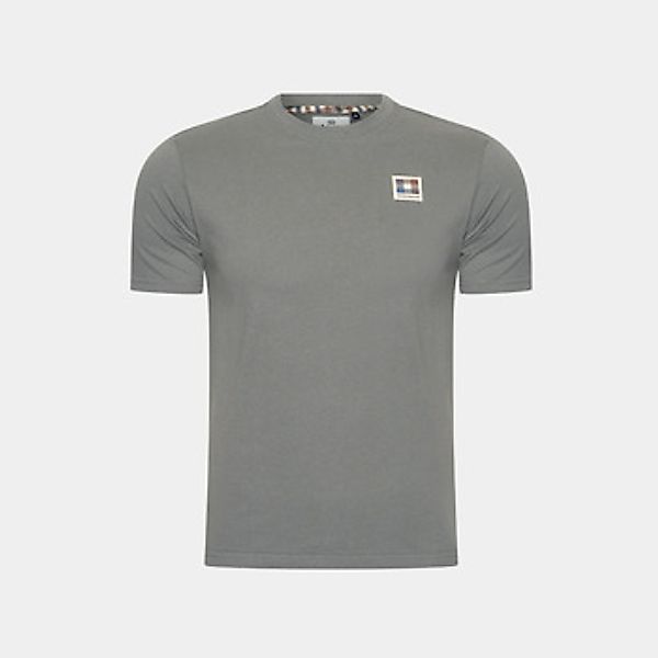 Aquascutum  T-Shirts & Poloshirts Active club check patch t-shirt - grey günstig online kaufen