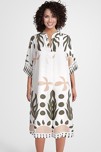 PEKIVESSA Sommerkleid Weites Blusenkleid wadenlang kurzarm günstig online kaufen