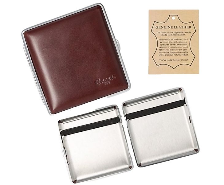 LK Trend & Style Tabakbeutel Leder Schatulle für 20 Zigaretten, braun, mit günstig online kaufen