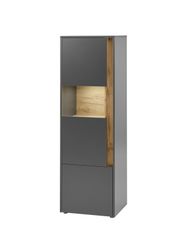 Furn.Design Standvitrine Center (Vitrinenschrank in grau günstig online kaufen