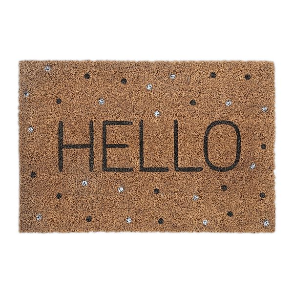 relaxdays Fußmatte Kokos Fußmatte Hello mit günstig online kaufen