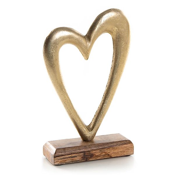 Logbuch-Verlag Dekofigur 23cm Valentinstag Herzfigur Gold günstig online kaufen
