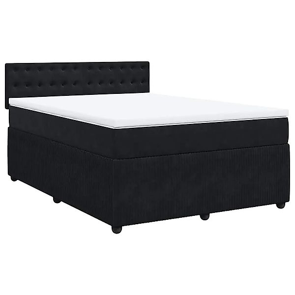 vidaXL Boxspringbett mit Matratze Schwarz 140x190 cm Samt 3290048 günstig online kaufen
