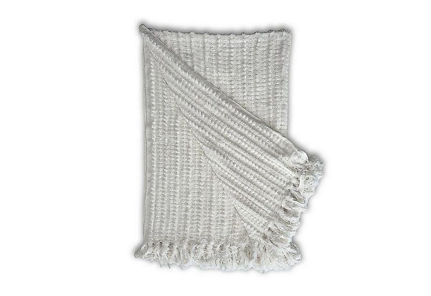 Wohndecke Star Home Wohndecke Strickdecke Zopfmuster Fransen Nala creme 130 günstig online kaufen