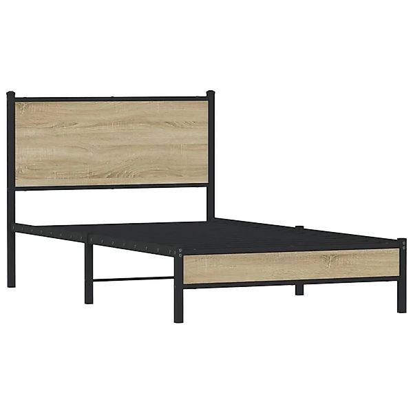 vidaXL Metallbett ohne Matratze Sonoma-Eiche 100x200 cm 4007863 günstig online kaufen