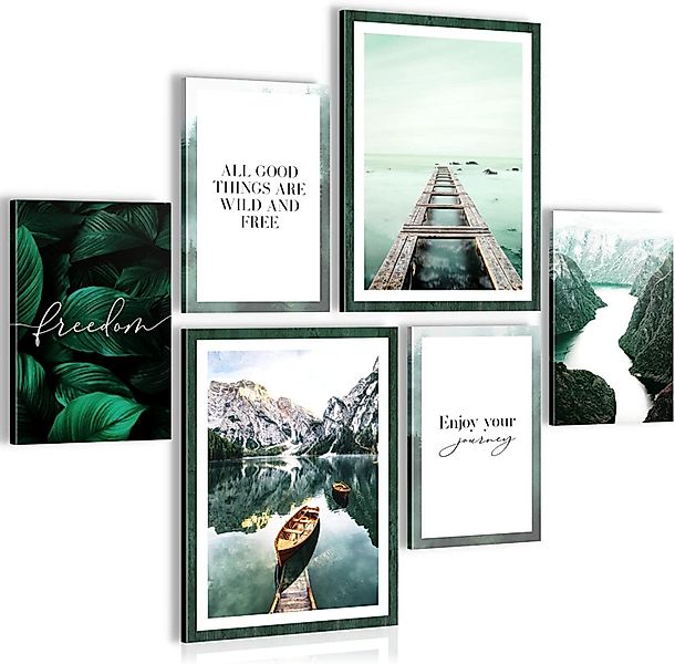 Novart Wandbild Wandbilder Wohnzimmer See Berge günstig online kaufen
