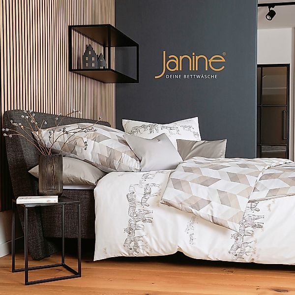 Janine Janine Mako-Satin Bettwäsche moments 98110 naturell grau Größe:  155 günstig online kaufen