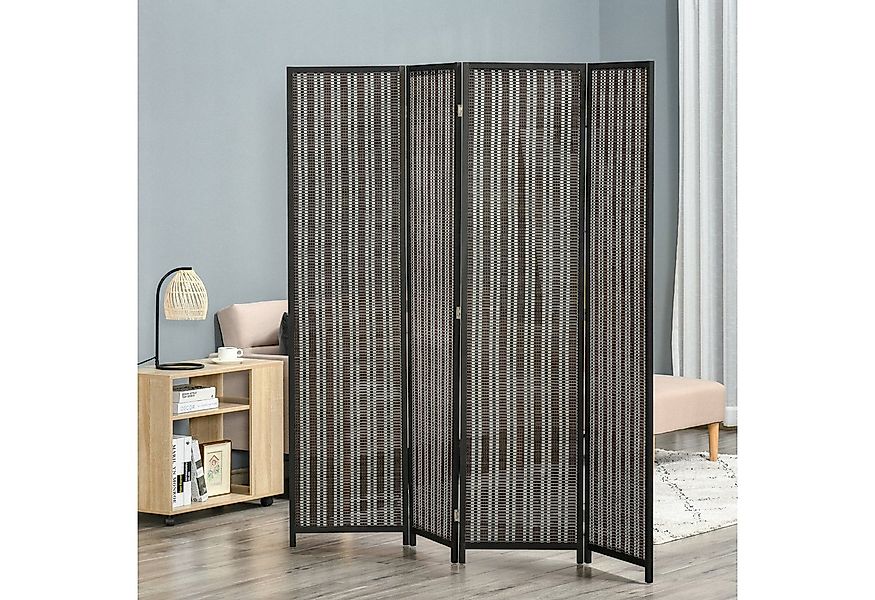 HOMCOM Paravent 4-teilig 180 x 180 cm Faltbar Sichtschutz Raumtrenner aus B günstig online kaufen