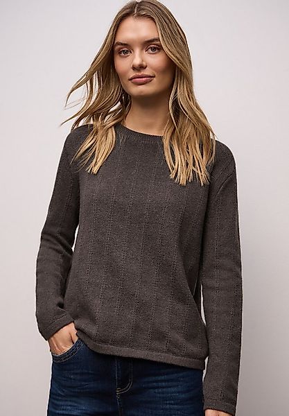 STREET ONE Strickpullover mit Rundhals, strukturiert günstig online kaufen