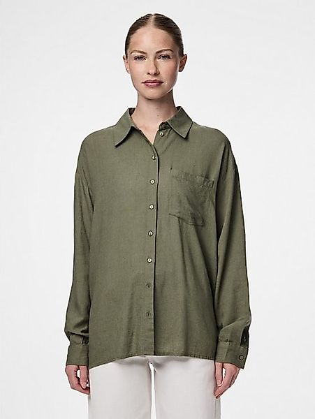 pieces Hemdbluse PCPIA LS LOOSE SHIRT WVN NOOS mit Leinen günstig online kaufen