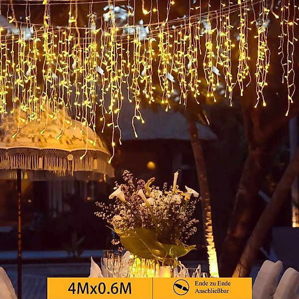 Quntis Lichtervorhang 4M LED lichterkette mit günstig online kaufen