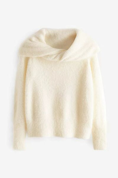 Next Carmenpullover Flauschiger Bardot-Pullover mit langen Ärmeln (1-tlg) günstig online kaufen