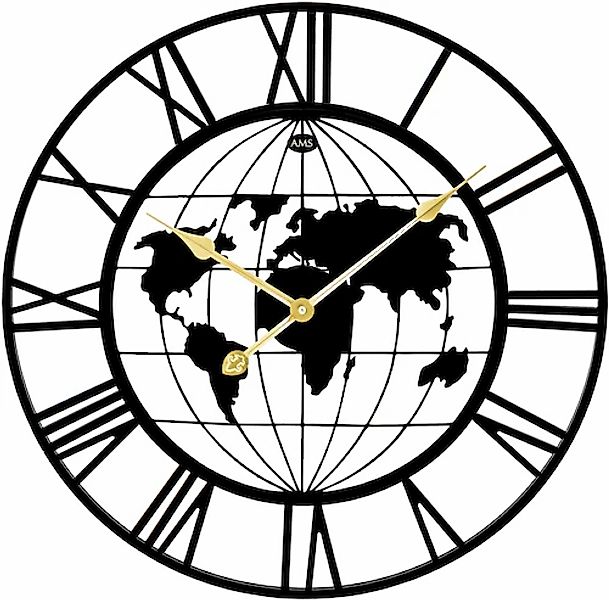 AMS Wanduhr (Quarzuhr, Metall, Wohnzimmer, Esszimmer, günstig online kaufen