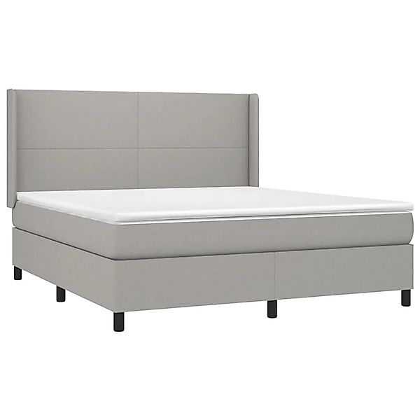 vidaXL Boxspringbett mit Matratze & LED Hellgrau 160x200 cm Stoff 3138165 günstig online kaufen