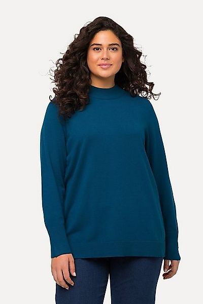 Ulla Popken Strickpullover Pullover Stehkragen Langarm Rippbündchen günstig online kaufen