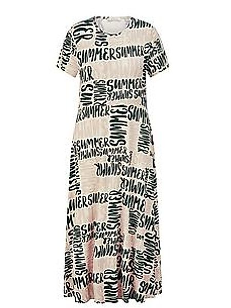 Jersey-Kleid Rundhals-Ausschnitt Peter Hahn beige günstig online kaufen