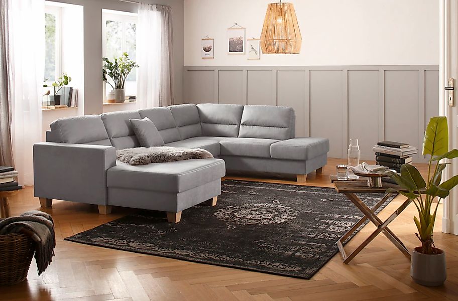Home affaire Wohnlandschaft "Navan, komfortabel mit viel Platz, U-Form", wa günstig online kaufen