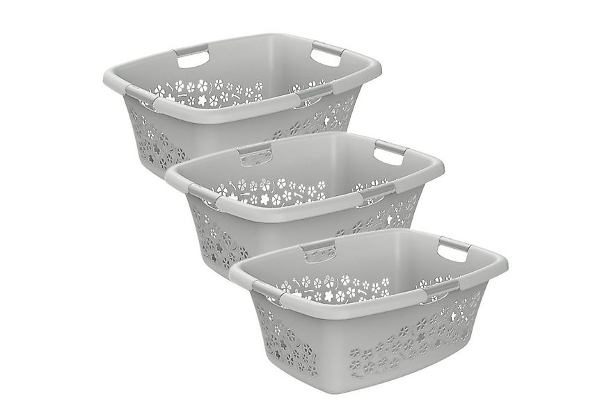 ROTHO Wäschekorb Flowers 3er-Set Wäschekorb 50l, Kunststoff (PP) BPA-frei günstig online kaufen