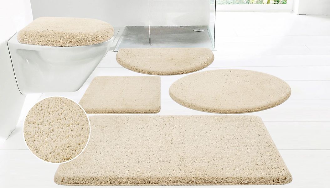 my home Badematte "Merida, Badvorleger, Badezimmer Teppich" Höhe 32 mm ruts günstig online kaufen
