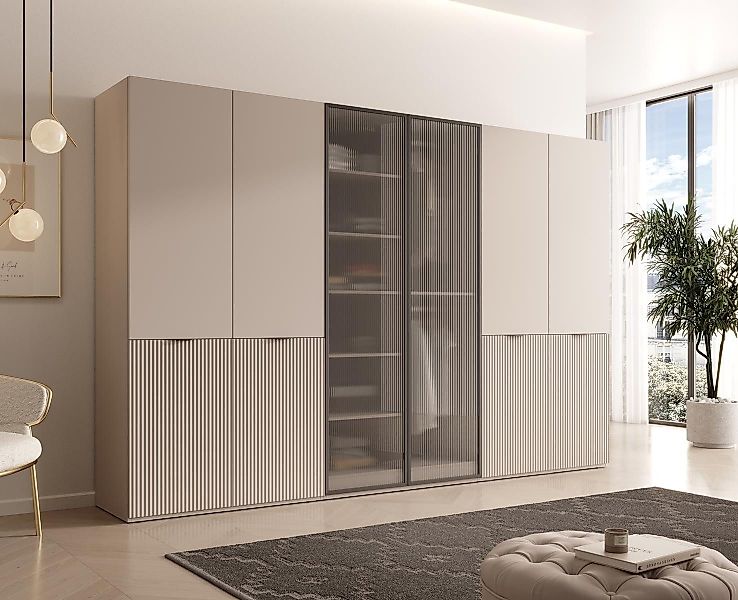 Compleo Kleiderschrank 6-Türen, gerifflete Front, geräumig günstig online kaufen
