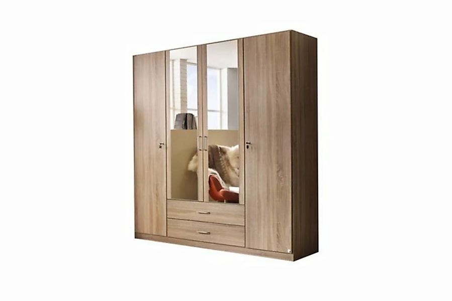 Kindermöbel 24 Spiegelschrank Caro braun 4 Türen B 181 cm - H 197 cm günstig online kaufen
