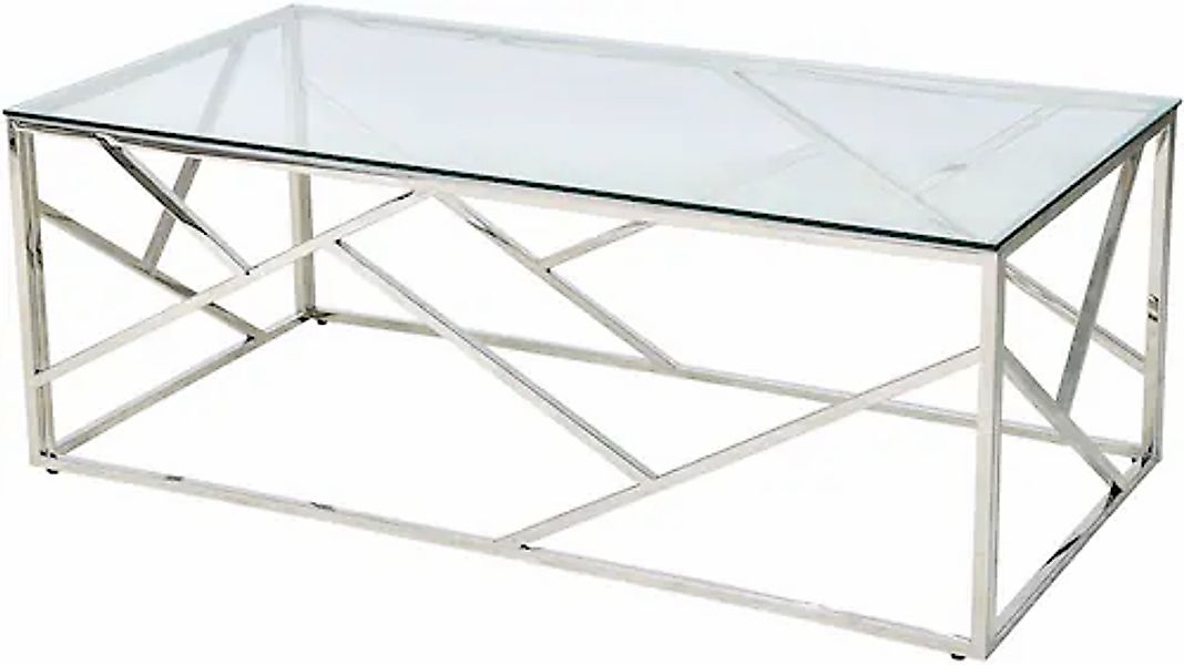 SalesFever Couchtisch »Glastisch mit stilvoller Eleganz« Edelstahlgestell: günstig online kaufen
