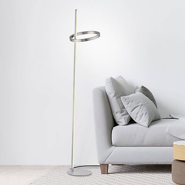 JUST LIGHT. LED-Stehlampe Ritus silber Eisen Dimmer 3.000 K günstig online kaufen