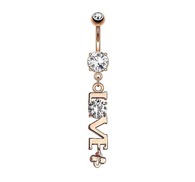 Taffstyle Bauchnabelpiercing Piercing Chirurgenstahl Kristall LOVE, Bauchna günstig online kaufen