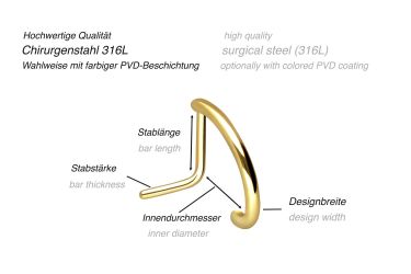PIERCINGLINE Nasenpiercing Chirurgenstahl Nasenstecker RUNDES DESIGN günstig online kaufen