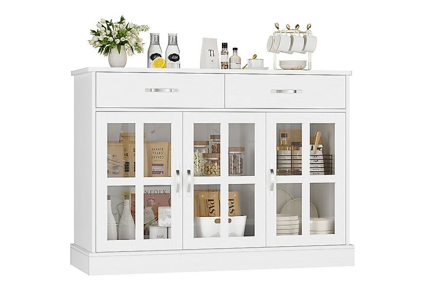 Homfa Sideboard, Küchenschrank Buffetschrank mit 2 Schubladen, 3 Türen 120c günstig online kaufen