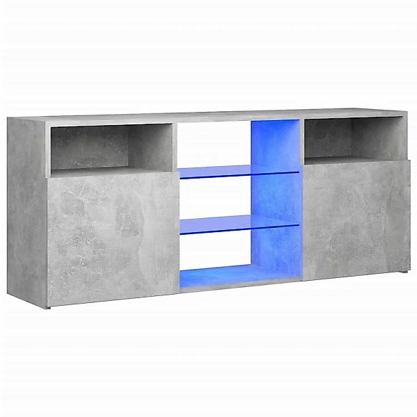 VidaXL TV-Schrank mit LED-Leuchten Betongrau 120x30x50 cm günstig online kaufen