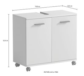 welltime Waschbeckenunterschrank "Palermo, Breite 59 cm" Metallbeschläge, S günstig online kaufen
