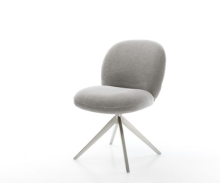 Drehstuhl Nube-Flex Strukturstoff Soft Grau Kreuzgestell breit Edelstahl 36 günstig online kaufen